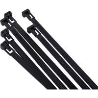 Attache-c&acirc;ble r&eacute;utilisable, Longueur 8", R&eacute;sistance &agrave; la traction 50 lb, Noir PB Rental Co. Ltd.