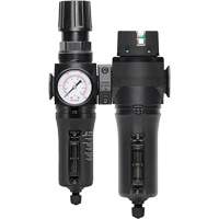 Filtre/r&eacute;gulateur + filtre coalescent drain manuel avec bol en m&eacute;tal Modulair 300, 1/4" NPT, 250 PSI, Capacit&eacute; de 5,1 oz liq. PB Rental Co. Ltd.