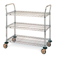 Standard-Duty Utility Cart With Wire Shelves, Chrome Plated, 24" x 39" x 36", 375 lbs. Capacity PB Rental Co. Ltd.