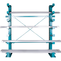 Rayonnage en porte-&agrave;-faux &agrave; barres - Charge l&eacute;g&egrave;re, Un c&ocirc;t&eacute;, Bras de 12", 75" h PB Rental Co. Ltd.