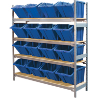 &eacute;tag&egrave;res larges avec bacs g&eacute;ants en plastique, Acier, Sans boulons, Capacit&eacute; 800 lb, 66" la x 72" h x 18" p PB Rental Co. Ltd.