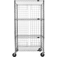 Chariot ferm&eacute; en treillis m&eacute;tallique, Chrom&eacute;, 36" x 69" x 18", Capacit&eacute; 800 lb PB Rental Co. Ltd.