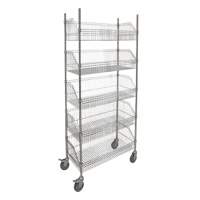Wire Basket Shelving Cart, 5 Tiers, 48" W x 80" H x 24" D PB Rental Co. Ltd.