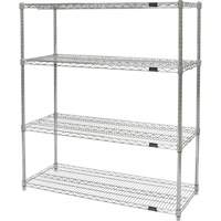 Heavy-Duty Chromate Wire Shelving, 4 Tiers, 36" W x 54" H x 24" D PB Rental Co. Ltd.
