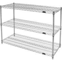 Heavy-Duty Chromate Wire Shelving, 3 Tiers, 36" W x 33" H x 24" D PB Rental Co. Ltd.