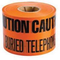 "Buried Telephone Line" Identoline&reg; Underground Warning Tape, 6" W x 1000' L, Black on Orange PB Rental Co. Ltd.