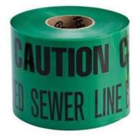 "Buried Sewer Line" Identoline&reg; Underground Warning Tape, 6" W x 1000' L, Black on Green PB Rental Co. Ltd.