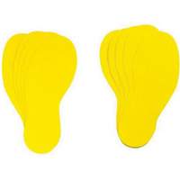 &eacute;tiquettes pour marquage des planchers, Empreinte de pas, 12" lo x 3,75" la, Jaune, Vinyle PB Rental Co. Ltd.