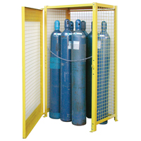 Gas Cylinder Cabinets, 10 Cylinder Capacity, 44" W x 30" D x 74" H, Yellow PB Rental Co. Ltd.