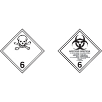 TDG Shipping Labels, Class 6.1, Toxic Substances, Paper PB Rental Co. Ltd.