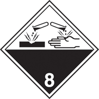 TDG Shipping Labels, Class 8, Corrosives, Paper PB Rental Co. Ltd.