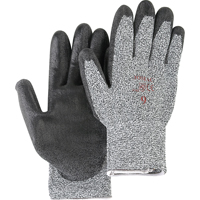 Salt & Pepper Knit Gloves With Black Palm Coating, Size Small/7, Polyurethane Coated, HPPE Shell, ANSI/ISEA 105 Level 2 PB Rental Co. Ltd.