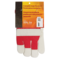 Gants d'ajusteur rouge & blanc doubl&eacute;s pour l'hiver de premi&egrave;re qualit&eacute;, Grand, Paume en Cuir fleur de vache, Doublure en Boa PB Rental Co. Ltd.