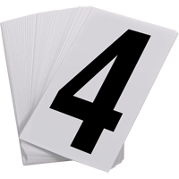 Num&eacute;ros autocollants, 4, 3-1/2" h, Noir sur blanc PB Rental Co. Ltd.