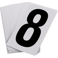 Num&eacute;ros autocollants, 8, 3-1/2" h, Noir sur blanc PB Rental Co. Ltd.
