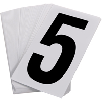 Num&eacute;ros autocollants, 5, 3-1/2" h, Noir sur blanc PB Rental Co. Ltd.