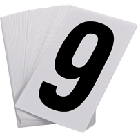 Num&eacute;ros autocollants, 9, 3-1/2" h, Noir sur blanc PB Rental Co. Ltd.