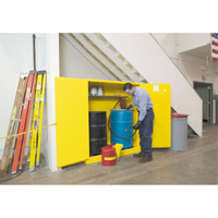 Sure-Grip&reg; EX Vertical Drum Storage Cabinets, 110 US gal. Cap., 2 Drums, Yellow PB Rental Co. Ltd.