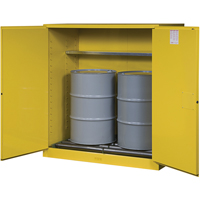 Sure-Grip&reg; EX Vertical Drum Storage Cabinets, 110 US gal. Cap., 2 Drums, Yellow PB Rental Co. Ltd.