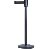 Free-Standing Crowd Control Barrier, Steel, 35" H, Black Tape, 7' Tape Length PB Rental Co. Ltd.