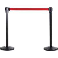 Free-Standing Crowd Control Barrier Receiver Post, 35" High, Black PB Rental Co. Ltd.