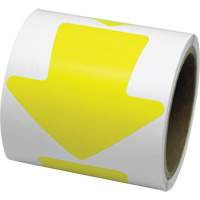 Coloured Floor Marking Decals, Arrow, 4" L x 4" W, Yellow, Vinyl PB Rental Co. Ltd.
