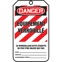 Lockout Tags, Cardstock, 3-1/8" W x 5-7/8" H, French PB Rental Co. Ltd.
