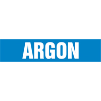 Marqueur de tuyau "Argon", Autocollant, 4" h x 24" la, Blanc/bleu PB Rental Co. Ltd.