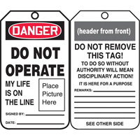 Safety Tags, Plastic, 3-3/8" W x 5-3/4" H, English PB Rental Co. Ltd.