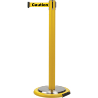 Free-Standing Crowd Control Barrier, Steel, 35" H, Yellow Tape, 7' Tape Length PB Rental Co. Ltd.