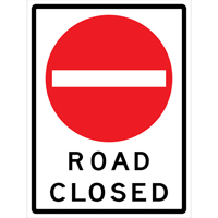 "Road Closed" Roll-Up Traffic Sign, 36" x 48", Vinyl, English with Pictogram PB Rental Co. Ltd.