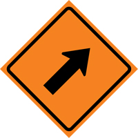 Right Diagonal Arrow Roll-Up Traffic Sign, 29-1/2" x 29-1/2", Vinyl, Pictogram PB Rental Co. Ltd.