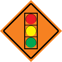 Stop Light Roll-Up Traffic Sign, 29-1/2" x 29-1/2", Vinyl, Pictogram PB Rental Co. Ltd.