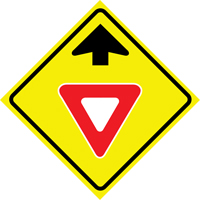 "Yield Ahead" Roll-Up Traffic Sign, 36" x 36", Vinyl, Pictogram PB Rental Co. Ltd.