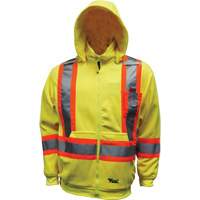 Chandail &agrave; capuchon de s&eacute;curit&eacute; en molleton, Polyester, Petit, Jaune lime haute visibilit&eacute; PB Rental Co. Ltd.