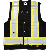 Fire Retardant Surveyor Safety Vest, Black, Small, Cotton PB Rental Co. Ltd.