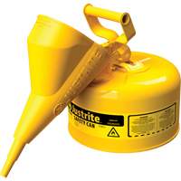 Bidons s&eacute;curitaires, Type I, Acier, 2,5 gal. US, Jaune, Homologu&eacute; FM/List&eacute; UL/ULC PB Rental Co. Ltd.