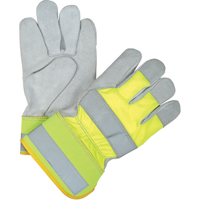 Gants d'ajusteur haute visibilit&eacute; de premi&egrave;re qualit&eacute;, Grand, Paume en Cuir de vache refendu, Doublure en Coton PB Rental Co. Ltd.