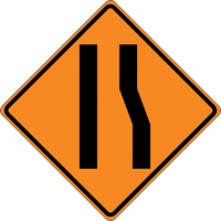 Tilt-Adjust Merge Left Roll-Up Construction Sign, 36" x 36", Vinyl, Pictogram PB Rental Co. Ltd.