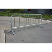 Portable Barrier, Interlocking, 102" L x 40" H, Silver PB Rental Co. Ltd.