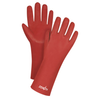 Gants rouges &agrave; fini doux r&eacute;sistants aux produits chimiques, Taille 9, 14" lo, PVC, Doublure en Interlock, 47-mil PB Rental Co. Ltd.