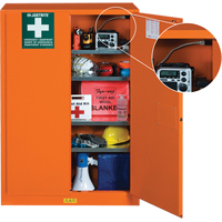 Emergency Preparedness Storage Cabinets, Steel, 4 Shelves, 65" H x 43" W x 18" D, Orange PB Rental Co. Ltd.