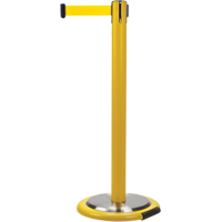 Free-Standing Crowd Control Barrier, Steel, 35" H, Yellow Tape, 7' Tape Length PB Rental Co. Ltd.