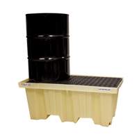 Nestable 2-Drum Poly-Spillpallet Without Drain, 66 US gal. Spill Capacity, 51" x 26" x 21" PB Rental Co. Ltd.