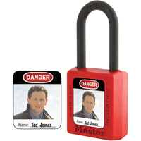 &eacute;tiquettes d'identification &agrave; photo pour cadenas en thermoplastique Zenex PB Rental Co. Ltd.