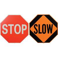 Panneau de signalisation &agrave; deux c&ocirc;t&eacute;s  Stop/Slow  PB Rental Co. Ltd.