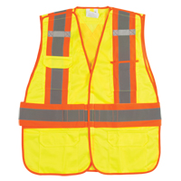 Veste d'arpenteur haute visibilit&eacute;, conforme &agrave; la CSA, Jaune lime haute visibilit&eacute;, Moyen, Polyester PB Rental Co. Ltd.