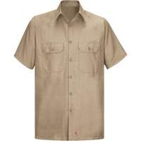 Chemise &agrave; manches courtes en tissu ind&eacute;chirable, Hommes, 3T-Grand, Khaki PB Rental Co. Ltd.