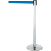 Slimline TensaBarrier&reg; Barrier Post, Steel, 38" H, Blue Tape, 7.5' Tape Length PB Rental Co. Ltd.