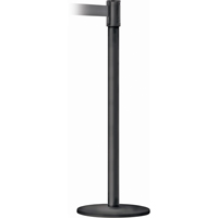 Slimline TensaBarrier&reg; Barrier Post, Steel, 38" H, Black Tape, 7.5' Tape Length PB Rental Co. Ltd.